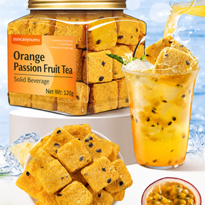 Cubes de thé aux fruits mélangés Premium FD Orange, <span class=keywords><strong>Fruit</strong></span> de la Passion et Ananas, enrichi en Vitamine C naturelle, infusion froide instantanée, sachet de 120g - Product Image 6