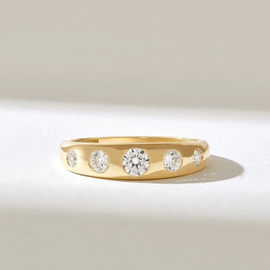 แหวนแต่งงานหรูหราสำหรับทั้งชายและหญิง ประดับเพชรแล็บโกรว์วิบวับ ตัวเรือนทองคำวินเทจ พร้อมใบรับรอง สำหรับงานหมั้นและวันครบรอบ - Product Image 1