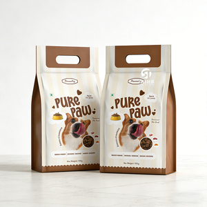 Custom Pet Food <b>Packaging</b> <b>Bags</b> 1kg 2kg 5kg | Stand Up Flat Bottom Aluminum Foil Pouches with Handle - Product Image 3
