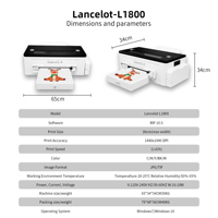 Paket Lengkap Printer DTF Lancelot A3 L1800 dengan Oven, Laptop, Tinta DTF, Film PET, dan Bubuk untuk Mesin Cetak Transfer Panas Kaos