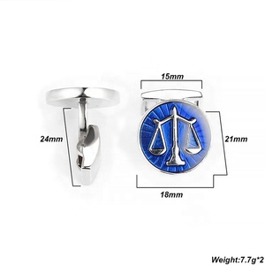 Boutons de manchette en émail bleu personnalisé, haute qualité, collection - Product Image 3