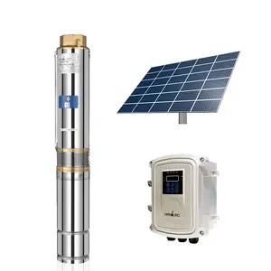 New AC/DC 110v 1300w 6m3/h 112m best price 4 inch solar submersible pump deep well pump/bomba dagua solar