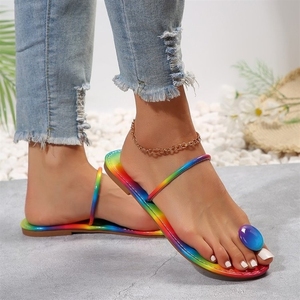 Sandales d'été tendance pour femmes, nouvelle collection 2025, style européen et américain, à fines brides, plates, type mules Sal231 231 - Product Image 4