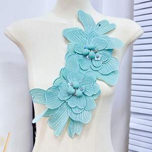 Angesagter Stoffaufkleber mit Blumenstickerei, Korsagen-Anstecknadel, Perlen-Applikation für Brautkleider, DIY-Petticoats, grenzüberschreitendes Zubehör - Product Image 6