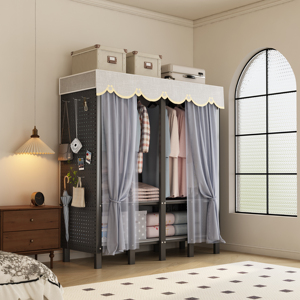 Armoire vêtements organisateur portable métal acier armoires chambre meubles placard - Product Image 4