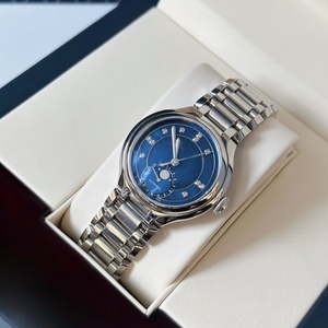Nouvelle montre mécanique Longinesing 2026 avec cadran circulaire bleu, index des heures en diamant, bracelet étanche, calendrier, en acier inoxydable - Product Image 1