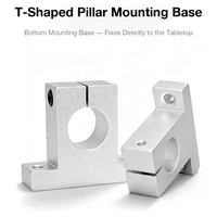 Support de tige en aluminium de type T à fixation inférieure pour routeur CNC, imprimante 3D, graveur laser, kit de mouvement linéaire DIY