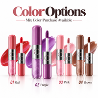 RTS Rouge à lèvres et brillant à lèvres double embout 5+5ml 2-en-1 Velours Mat Scintillant 4 Teintes Faible MOQ 2 pièces Vente en gros Logo personnalisé