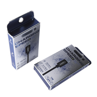 Boîte d'emballage de câble USB de charge rapide pour téléphone portable, impression offset personnalisée en gros, avec support, couleur noire