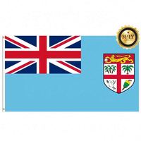 Drapeau des Fidjiens 3x5FT Premium Double Face, Bannière pour Fans de Rugby de la République des Fidjiens, 3 Plis, Robuste, Décoration d'Événements, Vente en Gros