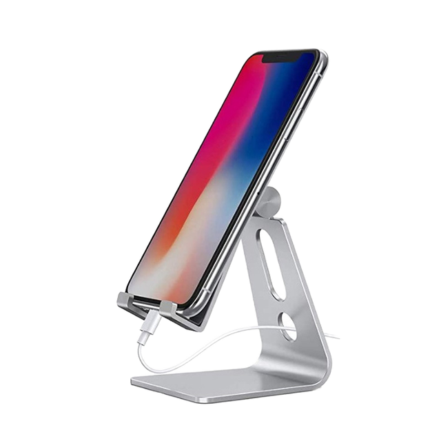 For Lamicall Ultra-Thin Aluminum Alloy Phone Stand Adjustable Angle Mobile Phone Holder for 4 to 8 Inch Devices