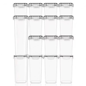 Kín thực phẩm lưu trữ container chum Set Stackable khô tổ chức nhựa rõ ràng nhà bếp PP thực phẩm lưu trữ Box với nắp - Product Image 6