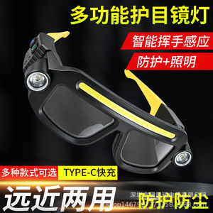 Lampe frontale LED rechargeable, type C, pour la randonnée en plein air, lunettes de sécurité - Product Image 2