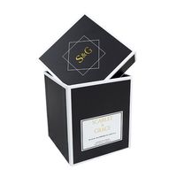 Boîte aromathérapie de luxe transparente, boîte-cadeau noire avec Logo estampage pour bouteille, 20 pièces