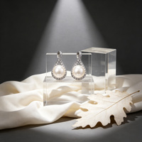 Superbes boucles d'oreilles créoles en argent 925 pour femmes, ornées de zircone cubique et de perles, vente en gros