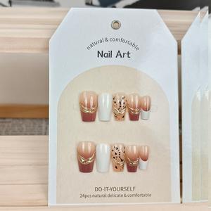 OEM Naturel DIY Manucure Français Cercueil <span class=keywords><strong>Faux</strong></span> <span class=keywords><strong>Ongles</strong></span> Court Moyen À La Main De Luxe 3D Presse Sur Les <span class=keywords><strong>Ongles</strong></span> - Product Image 3