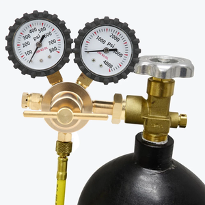 ตัวปรับแรงดันไนโตรเจนทองเหลืองราคาดี พร้อมเกจวัดคู่ 800 PSI ช่องต่อ CGA580 ตัวลดแรงดันแก๊สประสิทธิภาพสูง YN_Z ทองเหลือง Ni - Product Image 4