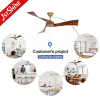 Ventilador de Techo Inteligente 1stshine con Control por Voz Mediante Aplicación Wifi, Aspas de Madera Maciza, Diseño Moderno y Profesional para el Hogar