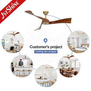 1stshine Ventilateur de plafond Design moderne Or Contrôle intelligent Lames en bois Ventilateur de plafond réglable 6 vitesses - Product Image 5