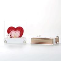 Bloc-notes romantique en acrylique/papier en forme de cœur 3D, thème amour, sculpture en papier 3D, bloc-notes créatif pour la Saint-Valentin, Tanabata