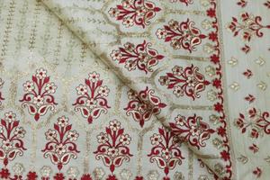 ผ้าไหมโพลีทอแบบดีไซเนอร์ น้ำหนักเบา ลายดอกไม้เรขาคณิตแบบนามธรรม สำหรับงานสิ่งทอภายในบ้านและการตัดเย็บเสื้อผ้า - Product Image 2