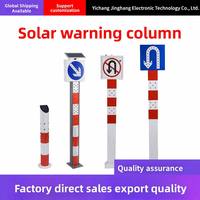 Panneau de signalisation routière à LED clignotant réfléchissant à énergie solaire, balise de délimitation de circulation, lumière d'avertissement pour piétons et véhicules, vertical