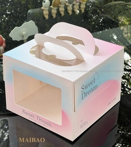 Caja de postres 3/4/6 personalizada al por mayor, embalaje de papel de pastel para llevar con ventaja UV de aluminio para tela de gelatina de azúcar - Product Image 6