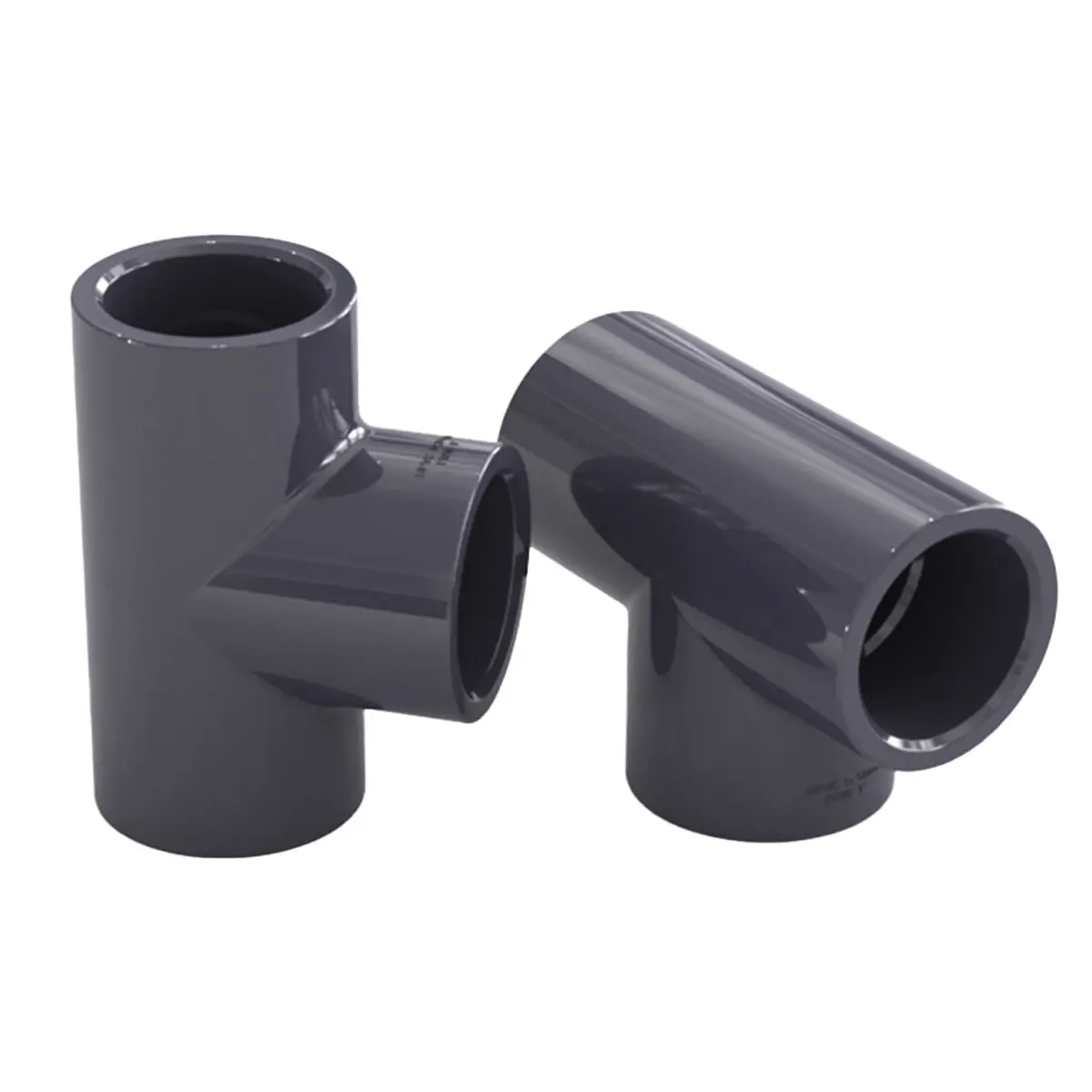 PVC ba chiều chung phụ kiện đường ống nước uPVC phụ kiện đường ống màu đen 20 nhựa 4 trong 6 trong 1 inch