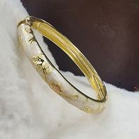 Bracelet en émail floral coloré, plaqué or, en alliage de zinc, bijoux ethniques rétro pour femmes