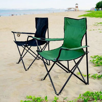 Chaise pliante d'extérieur robuste et portable pour le camping, avec accoudoirs, en tissu Oxford, personnalisable, vente en gros pour fabricants