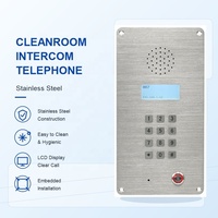 Interphone mural en acier inoxydable avec écran LCD pour hôpital, pharmacie, salle blanche, atelier sans poussière