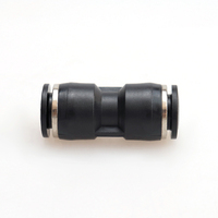Haute qualité PU droit Union Tube connecteur noir connecteur rapide One Touch Push Air plastique pneumatique