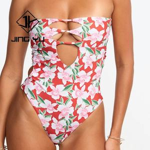 Traje de Baño de Lujo OEM, Micro Bikini, Traje de Baño de una Pieza Estampado de Nailon Reciclado Personalizado para Mujer - Product Image 5
