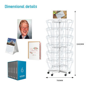 Rak tampilan kalender 36 kantung besar, rak Tampilan CD/DVD 301 penyangga untuk toko ritel berputar rak majalah logam - Product Image 5