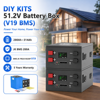 EU/CN Lagerbestand DIY LiFePO4 Batterie-Kits 16S 51,2V 280Ah~314Ah Stapelbare Box mit JK-PB2A16S20P(V19)+ Vorinstalliertes Zubehör+DDP