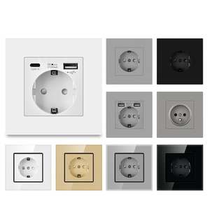 <span class=keywords><strong>Prise</strong></span> murale standard européenne 1 gang, type allemand Schuko, <span class=keywords><strong>prise</strong></span> de courant 16A 250V, encastrable, <span class=keywords><strong>prise</strong></span> électrique AC pour la maison et le bureau - Product Image 1
