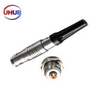 Connecteur de capteur circulaire robuste et étanche UHUB FGG Série K 0K à 2 broches, autobloquant par poussée-tirage