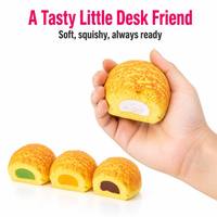 Balle anti-stress à presser 4 saveurs : Vanille, Matcha, Mangue, Chocolat – Boîte de pâtisserie en mousse souple Croquelin