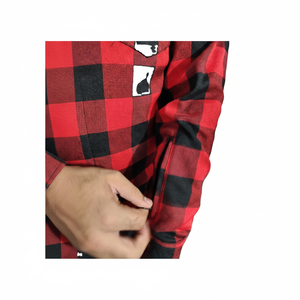 Biker Racing Shirt Green And Black Plaid Kevlar Lining Mesh Fabric With Shoulder Elbow <b>Back</b> Padding Brass Zipper - Product Image 1