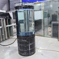 Aquarium cylindrique moderne en verre pour poissons, avec meuble de base, pour intérieur - Vente en gros