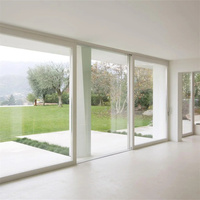 Porte coulissante moderne en aluminium et verre trempé pour balcon, véranda, cloison intérieure/extérieure, étanche