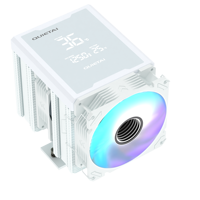 FEZCOOL CS620 Refroidisseur de processeur compact à double tour avec affichage numérique, refroidissement par air, roulement fluide, liaison cuivre-aluminium, six caloducs, ARGB