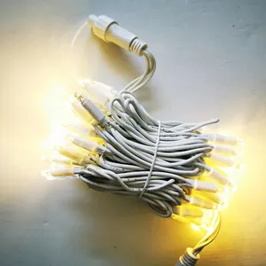 waterproof solar LED lights rubber cable LED Flashing String light for outdoor christmas decoration