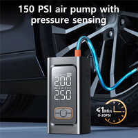 Batterie externe multifonctionnelle 4 en 1 portable 6000 mAh avec pompe à air, compresseur d'air, gonfleur de pneus et démarreur de voiture