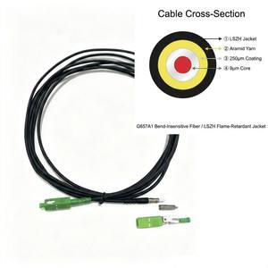 Cable de <span class=keywords><strong>Fibra</strong></span> Óptica para Atraviesar Paredes SC/APC FTTH Preterminado, Cable de Conexión Interior G657A1 LSZH - Product Image 4