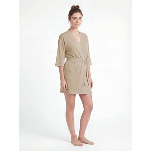 Bata Kimono Ligera para Mujer con Cuello en V, Manga Corta, Tejida, para Dormir, Ropa de Noche, Bata de Baño Suave, Opciones Multicolor - Product Image 3