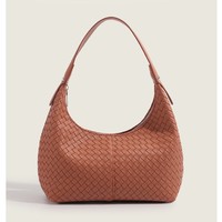 Sac à bandoulière pour femme 2026, nouveau modèle polyvalent en PU tressé avec fermeture éclair, style urbain et simple, tendance