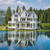 Maison préfabriquée moderne directement de l'usine, maison modulaire personnalisée, villa de luxe à ossature légère en acier, solution d'habitation à approvisionnement mondial