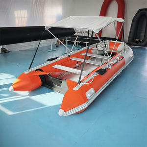 Bateau pneumatique de 4,80 m (16 pieds) en Hypalon avec <span class=keywords><strong>moteur</strong></span> <span class=keywords><strong>hors</strong></span>-<span class=keywords><strong>bord</strong></span>, en aluminium et PVC, idéal pour la pêche, les secours et les voyages sur rivière ou lac - Product Image 2