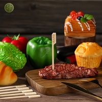 Brochettes en bambou naturel de qualité alimentaire, résistantes à la chaleur, faciles à nettoyer, jetables, écologiques, biodégradables, pour barbecue, logo personnalisé, petites